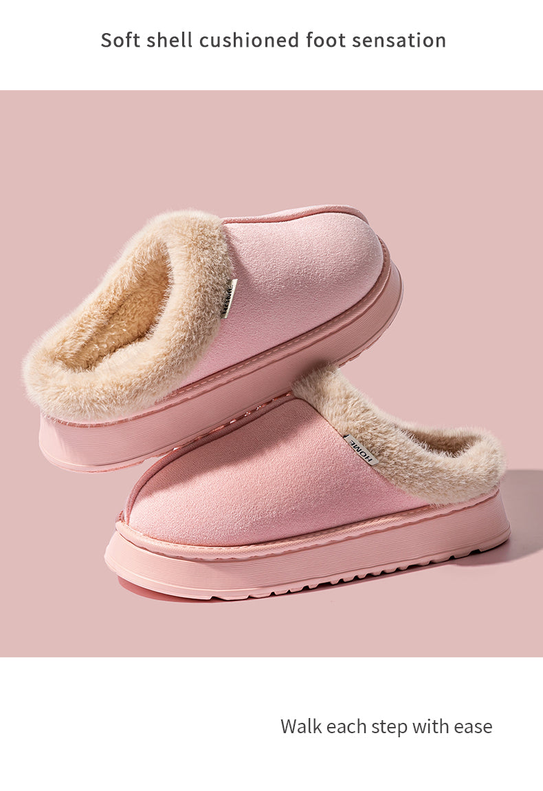 Warm Comfort and Winter Elegance – Premium Fluffy Slippers with Thick Non-Slip Sole