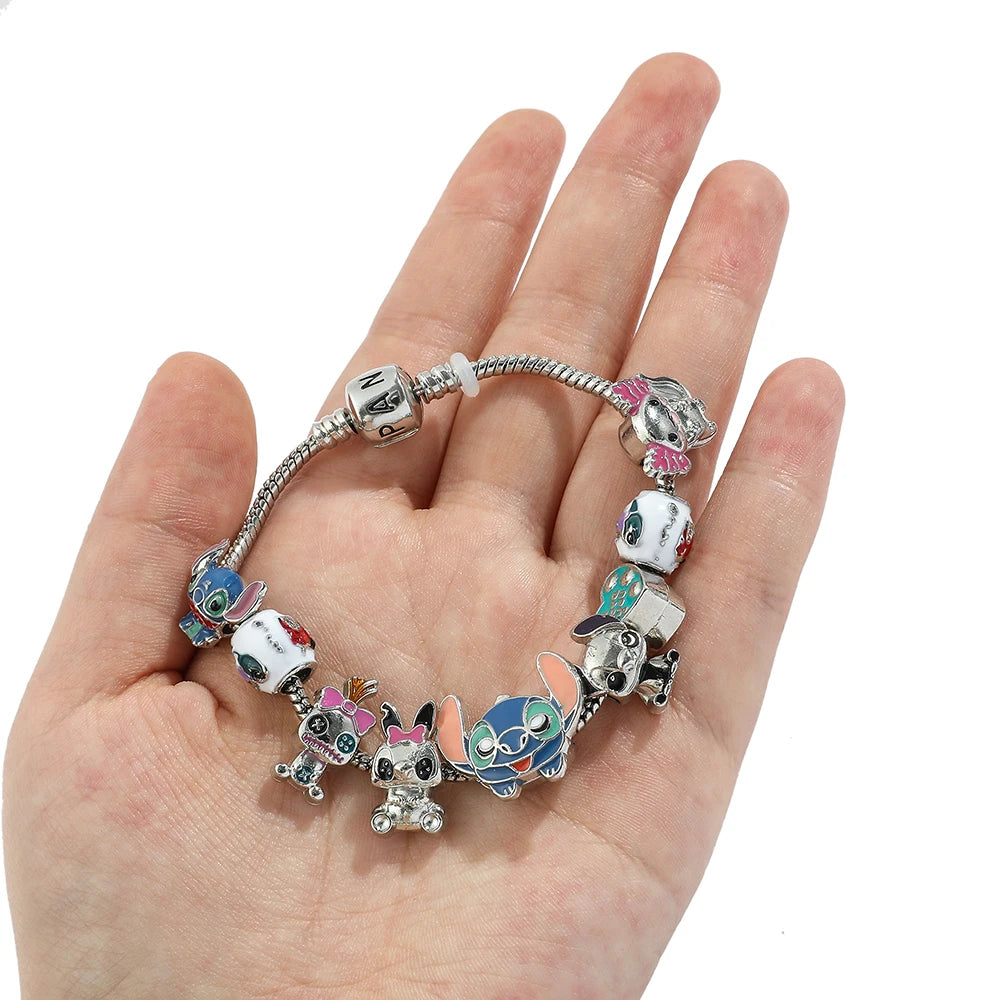 Disney Lilo & Stitch Bracelet – Elegant cartoon bead design, combining charm and sophistication, perfect for women and girls