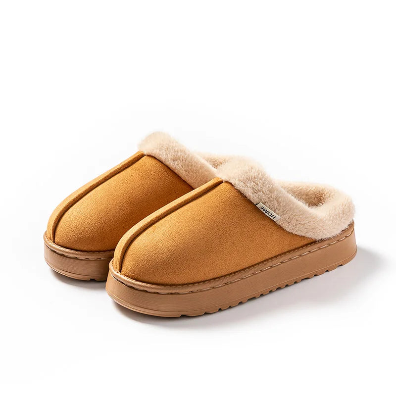 Warm Comfort and Winter Elegance – Premium Fluffy Slippers with Thick Non-Slip Sole