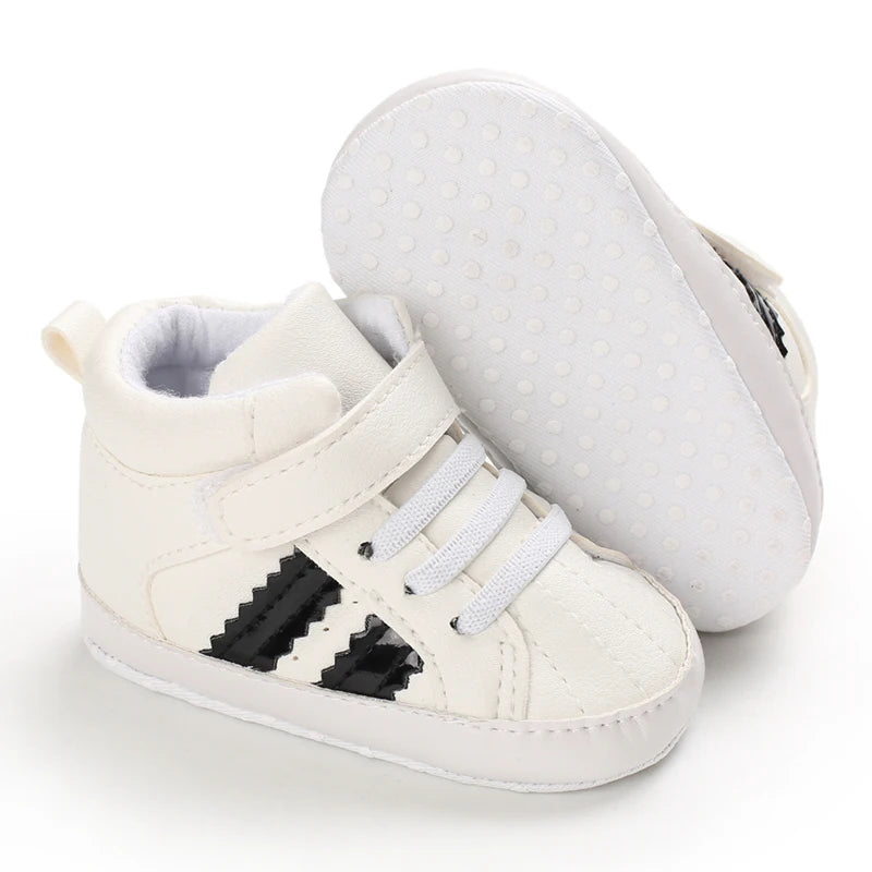 First Steps Baby Shoes | Soft & Stylish Walking Shoes for Boys and Girls with Flexible Sole and Sporty Charm for Ages 0–18 Months