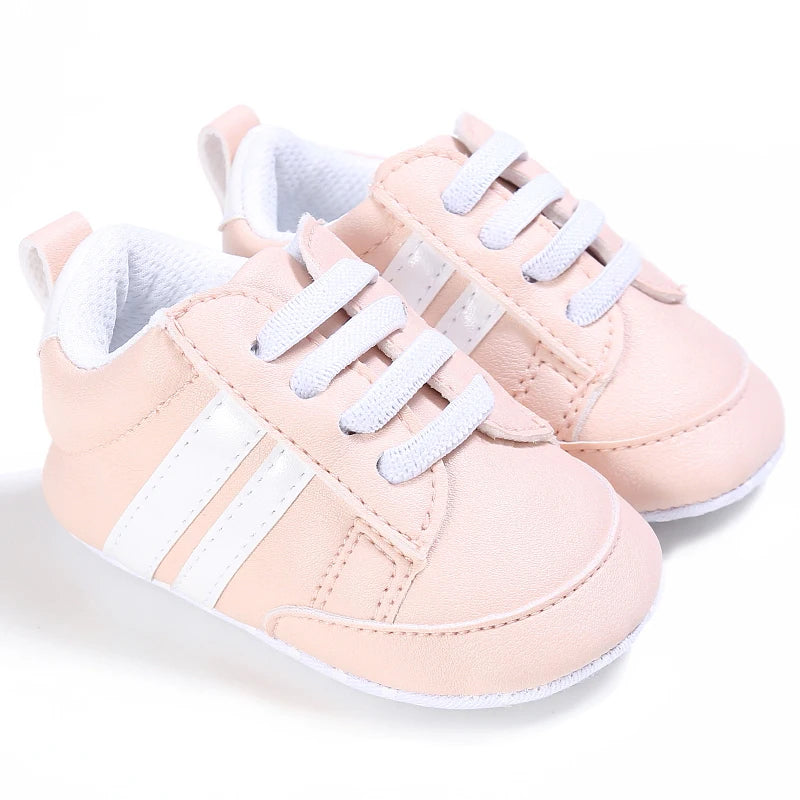 First Steps Baby Shoes | Soft & Stylish Walking Shoes for Boys and Girls with Flexible Sole and Sporty Charm for Ages 0–18 Months