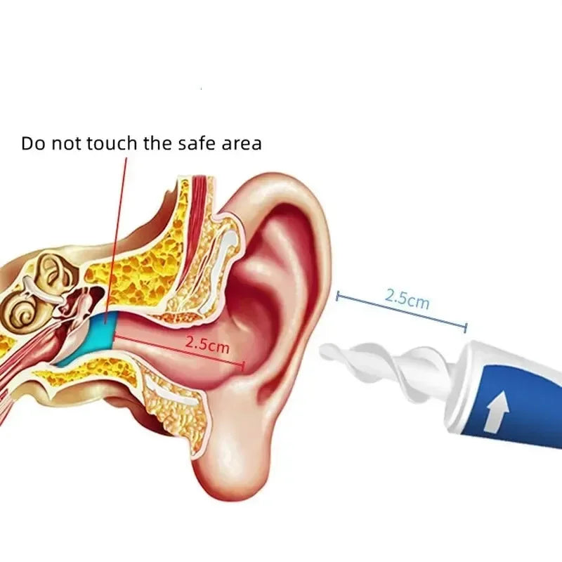 Gentle & Safe Ear Wax Remover – Soft Silicone Cleaner with Replaceable Tips
