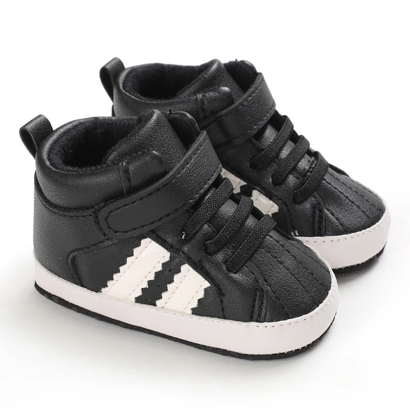 First Steps Baby Shoes | Soft & Stylish Walking Shoes for Boys and Girls with Flexible Sole and Sporty Charm for Ages 0–18 Months