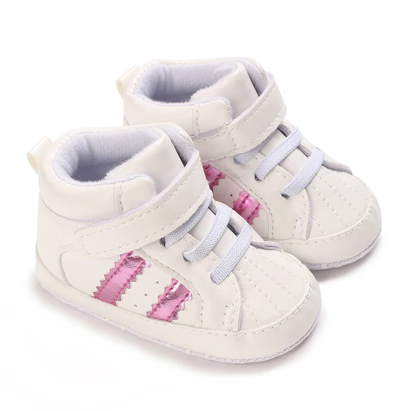 First Steps Baby Shoes | Soft & Stylish Walking Shoes for Boys and Girls with Flexible Sole and Sporty Charm for Ages 0–18 Months