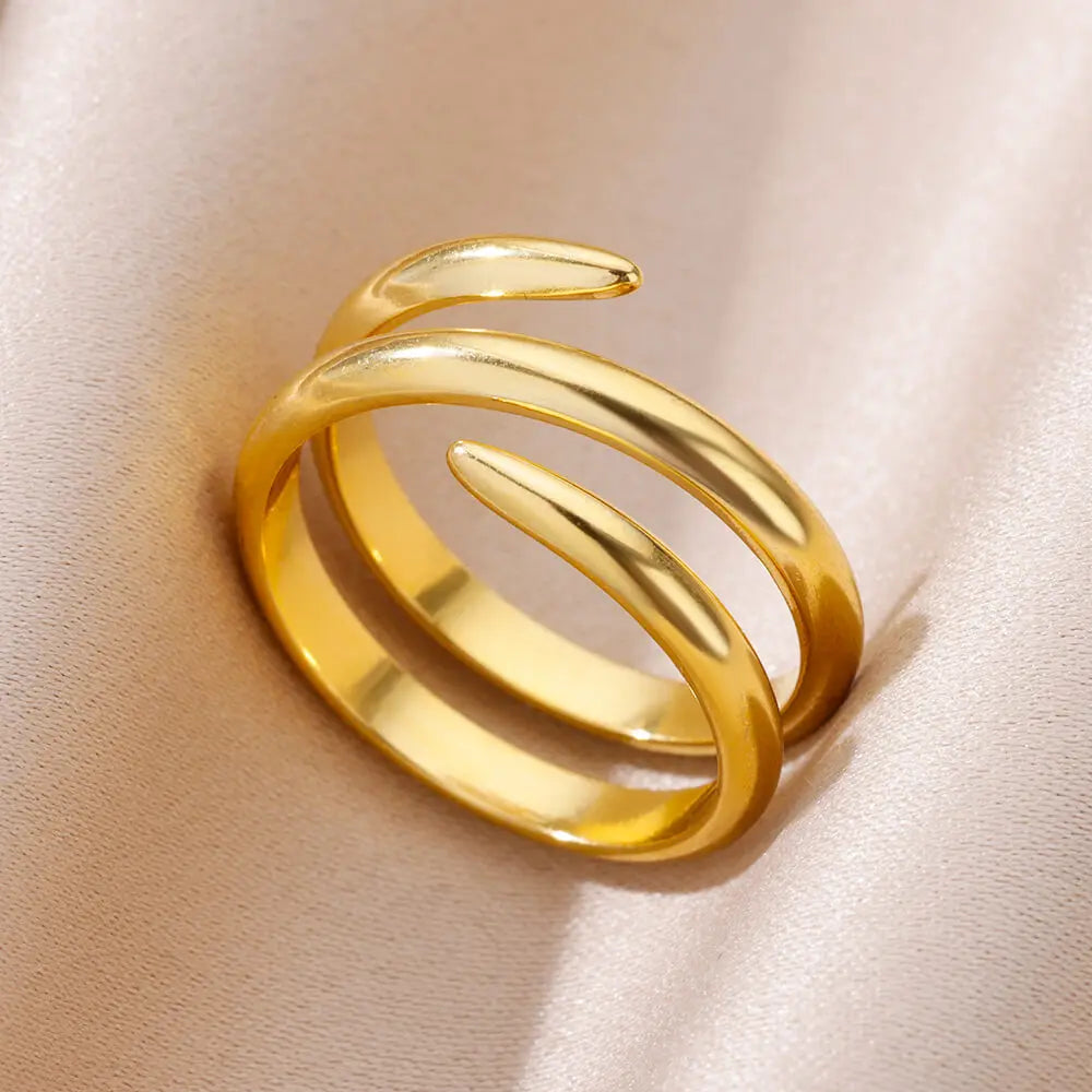 Cinderella Luxury Rings Collection - 316L Stainless Steel Gold Rings for Women