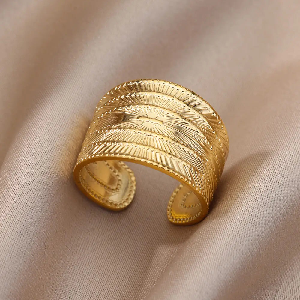 Cinderella Luxury Rings Collection - 316L Stainless Steel Gold Rings for Women