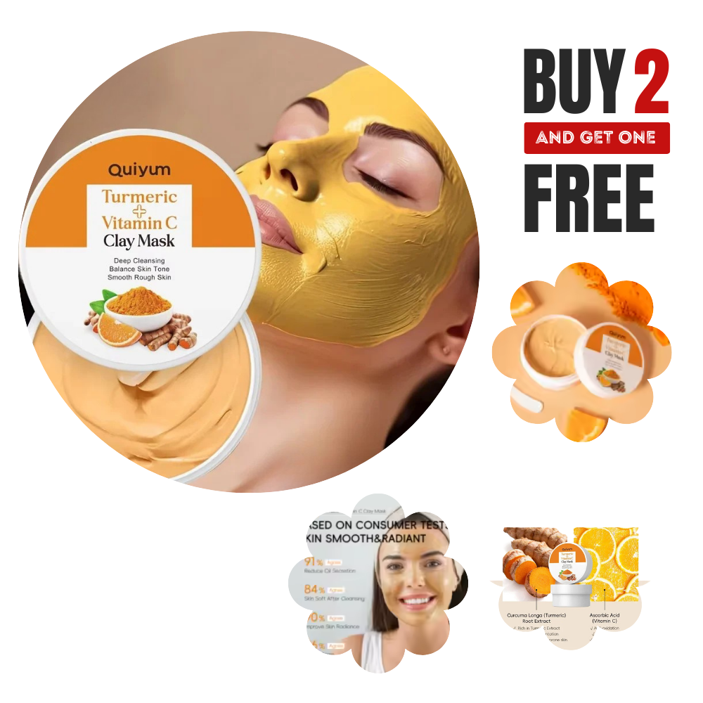 Mascarilla facial de cúrcuma y vitamina C para una limpieza profunda de los poros y una piel radiante: cuidado exfoliante y refinador.