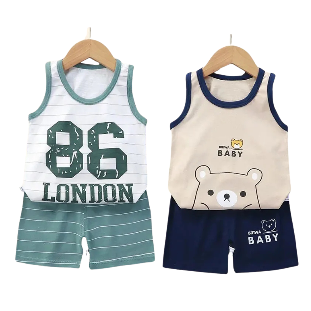 For Your Little Stars: Two-Piece Pure Cotton Summer Set, The Perfect Blend of Luxury and Comfort